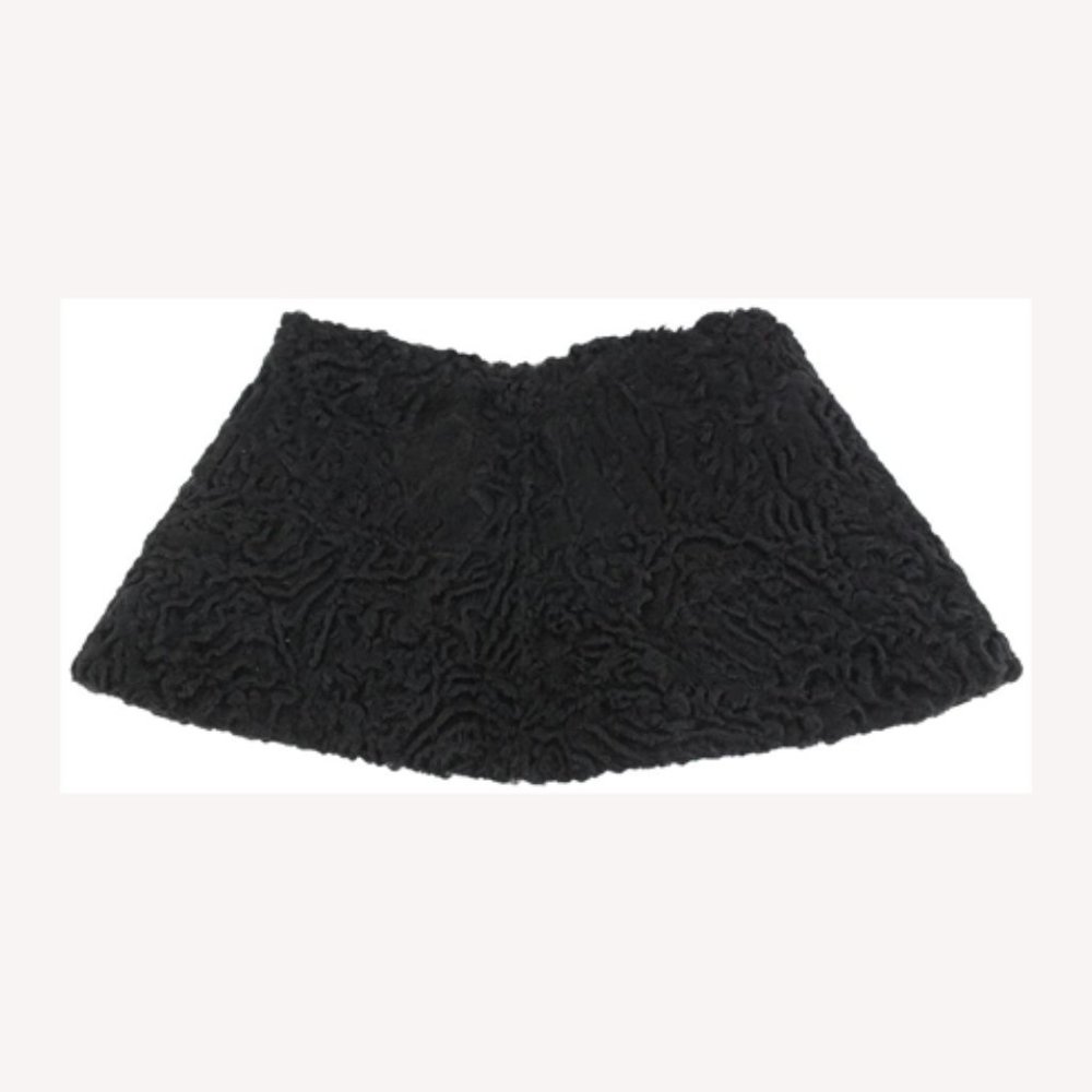 Other Black Astrakhan Fur Scarf Wrap Stole 14ot412s